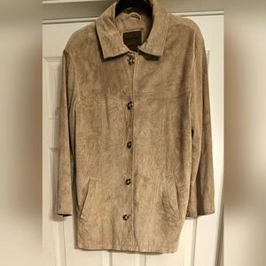 BRANDON THOMAS Women's 100% Suede Leather Tan Jacket Sz SMALL Vintage Pre-Owned